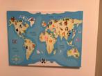 Canvas de Wereld voor kinderen 80 cm br. En 60 cm hoog, Kinderen en Baby's, Kinderkamer | Inrichting en Decoratie, Ophalen, Wanddecoratie