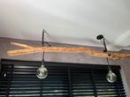 Unieke lampen aan houten stam, Ophalen, Zo goed als nieuw, 75 cm of meer, Hout met moderne lampen