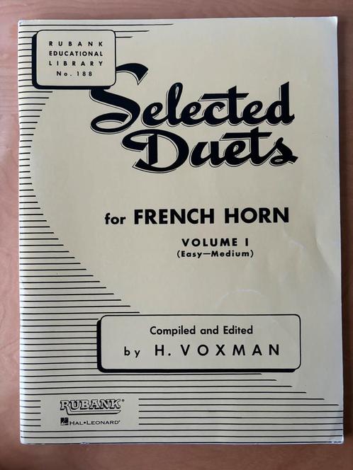 Selected duets for french horn - volume 1 - Voxman, Muziek en Instrumenten, Bladmuziek, Gebruikt, Les of Cursus, Hoorn, Ophalen of Verzenden