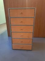 Metalen laden kastje met houten laden - A4 formaat, Ophalen, Minder dan 50 cm, Gebruikt, Minder dan 100 cm