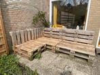 Pallet hoekbank/tuinset, Zo goed als nieuw, Hout, Ophalen