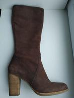 Ecco hoge suède dames laars bruin maat 41, Bruin, Verzenden, Zo goed als nieuw, Hoge laarzen