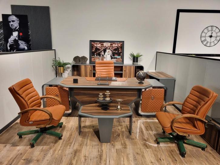 Luxe Directiebureau met Stoelen, Huis en Inrichting, Bureaus, Gebruikt, Bureau, Ophalen of Verzenden