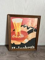Vintage Heineken Poster Ingelijst, Verzamelen, Ophalen of Verzenden, Gebruikt, Heineken
