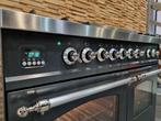 Luxe Fornuis Boretti 100cm antraciet + rvs 5 pits Frytop, Witgoed en Apparatuur, 60 cm of meer, Ophalen of Verzenden, Zo goed als nieuw