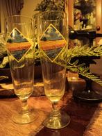 2 vintage heineken glazen met van gogh print, Ophalen, Zo goed als nieuw, Glas of Glazen, Heineken
