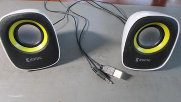 Konig luidsprekertjes (wit) lekker compact, mobiel, USB beschikbaar voor biedingen