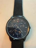 Tommy Hilfiger horloge zwart, Ophalen, Zo goed als nieuw, Staal, Overige merken
