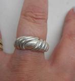 Zilveren modernist ring Maat 17,5 nr.1699, Verzenden, Zo goed als nieuw, 17 tot 18, Dame