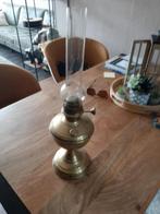 Oude olielamp met glazen kap, Antiek en Kunst, Antiek | Lampen, Ophalen of Verzenden
