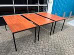 3 nette kantinetafels demontabel 160x80 zwart kersen, Huis en Inrichting, Tafels | Eettafels, Gebruikt, Metaal, 150 tot 200 cm