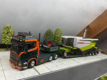 Scania R Highline met dieplader en lading beschikbaar voor biedingen