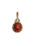 14k gouden hanger met een bloedkoraal, Overige voorstellingen, -, -, Ophalen of Verzenden