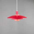 Hanglamp rood en roze, vintage lamp, deens design lamp, Mid century modern, Ophalen of Verzenden, Zo goed als nieuw, 75 cm of meer