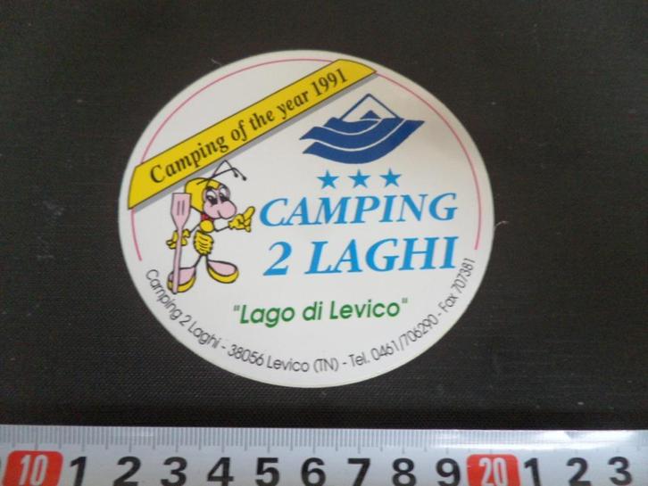 sticker Italië Camping 2 Laghi  Camping ofv the year 1991 *, Verzamelen, Stickers, Zo goed als nieuw, Ophalen