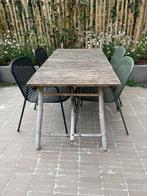 Tuinstoelen te koop - prijs voor set van 4: zwart en groen, Tuin en Terras, Ophalen, Gebruikt, Metaal, Stapelbaar