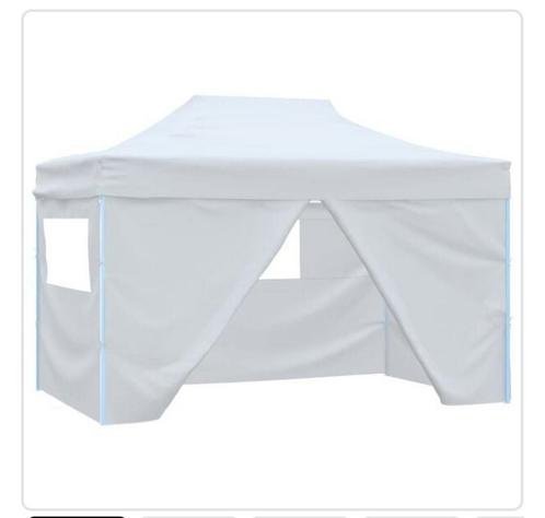 Inklapbare partytent met 4 zijwanden 3 x 4,5 wit, Tuin en Terras, Partytenten, Ophalen of Verzenden