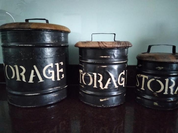 Storage blik in 3 maten, Huis en Inrichting, Keuken | Potten en Pannen, Nieuw, Ophalen of Verzenden