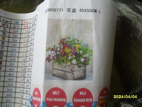NIEUW Diamond Painting pakket Kist met bloemen, Hobby en Vrije tijd, Knutselen, Nieuw, Knutselwerk, Ophalen of Verzenden