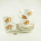 Francien van Westering Katten: Joris thee kop en schotels, Huis en Inrichting, Ophalen of Verzenden, Zo goed als nieuw, Overige stijlen