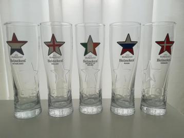 Heineken bierglazen (Euro 2020) - 5 stuks beschikbaar voor biedingen