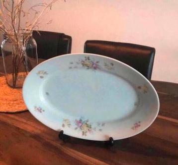 💝 Antiek brocante SCHWARZBURG schaal wit roze rozen beschikbaar voor biedingen