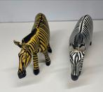 Twee houtsnijwerk zebra’s Afrika, Ophalen of Verzenden, Nieuw, Wild dier, Beeldje of Figuurtje