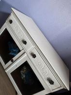 Vintage Kastje met Lades en Glazen Deuren Wit, Ophalen