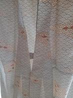 Traditionele Japanse Kimono hitoe ougi white blue, Ophalen of Verzenden