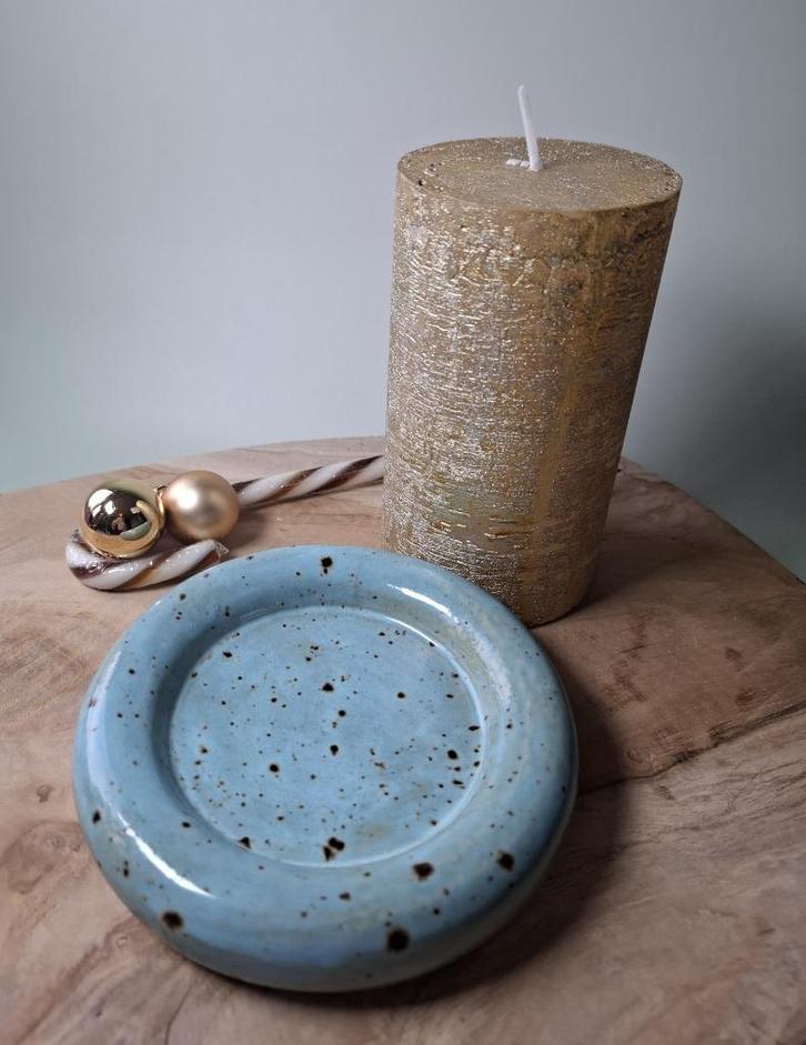 Handgemaakt keramiek donutbord/ kaarsenonderzetter Cenote., Huis en Inrichting, Woonaccessoires | Overige, Nieuw, Ophalen of Verzenden