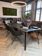 4 NIEUWE design eetkamerstoelen in luxe groene stof, Overige kleuren, Design, Nieuw, Vier