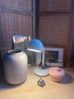 Setje vintage items, space age lamp, vaas, antieke spiegel, Ophalen, Gebruikt, Minder dan 50 cm