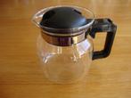 Glazen koffiekan/zwarte deksel.(1 liter), Ophalen, Zo goed als nieuw