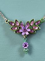 Vintage halsketting , Michal Negrin, vergrijsd lila/paars, Overige materialen, Verzenden, Zo goed als nieuw, Paars