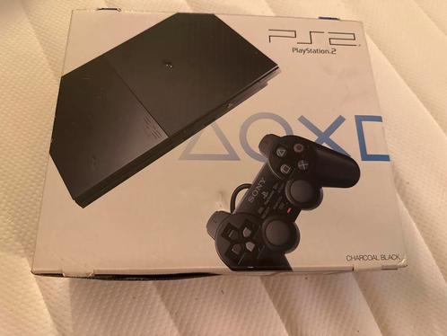 PS2 (slim) in Doos + Controller - Nieuw!, Spelcomputers en Games, Spelcomputers | Sony PlayStation 2, Nieuw, Slim, Zwart, Met 1 controller