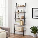 Ladderrek-Boekenkast 5 niveaus-Bruin-Zwart-64D x 34B x 186H, Ophalen, Nieuw