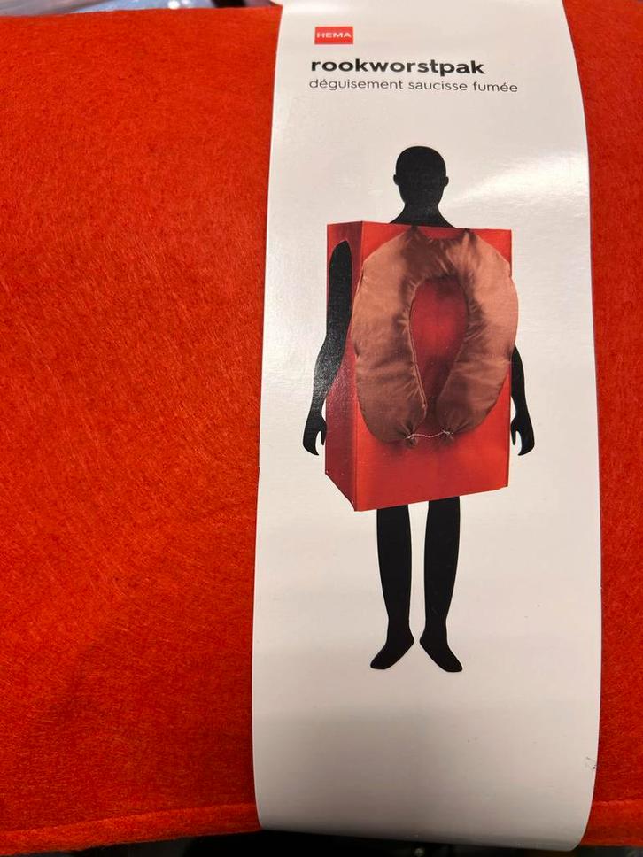 Hema Rookworst Pak - Maat 140, Kinderen en Baby's, Carnavalskleding en Verkleedspullen, Nieuw, Jongen of Meisje, 146 t/m 152, Ophalen of Verzenden