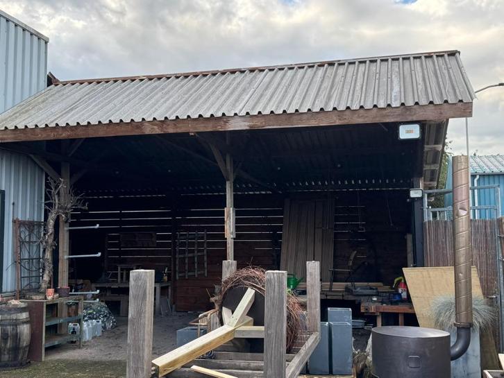 kapschuur, Doe-het-zelf en Verbouw, Hout en Planken, Gebruikt, Overige typen, Grenen, 300 cm of meer, 50 mm of meer, Ophalen