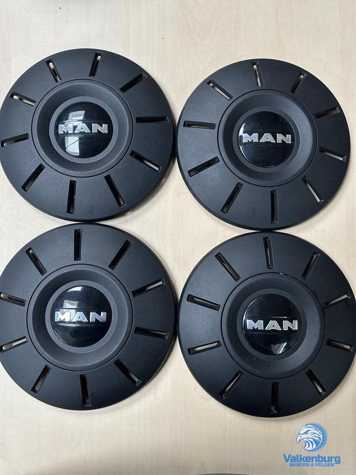 ORIGINELE MAN TGE naafkap naafdop wieldop set zwart, Auto diversen, Wieldoppen, Gebruikt, Verzenden