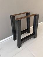 2x stalen poten, tafel onderstellen, metalen, Huis en Inrichting, Tafelonderdelen, Ophalen, Gebruikt, 50 tot 100 cm, Minder dan 50 cm