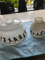 2 oude jaren 70 glazen lampenkapjes, Antiek en Kunst, Antiek | Glas en Kristal, Ophalen of Verzenden