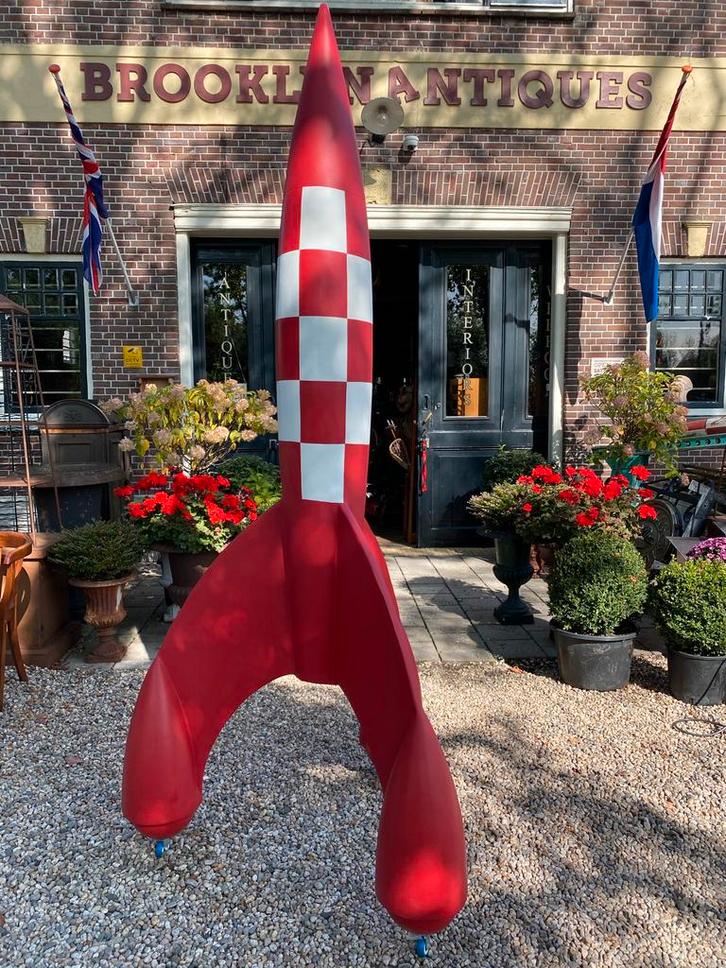 Kuifje Raket - 220cm - Blikvanger!, Verzamelen, Stripfiguren, Zo goed als nieuw, Overige typen, Ophalen