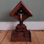 Lucky Vintage antiek handgemaakt altaartje met crucifix, Antiek en Kunst, Antiek | Religie, Ophalen of Verzenden