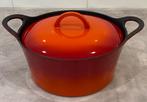 Gietijzeren Hackman 25 braadpan, oranje/rood emaille. ZGAN, Ophalen of Verzenden, Zo goed als nieuw, Gietijzer, Koekenpan of Braadpan