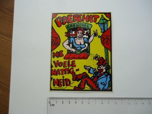 sticker oud 1976 Carnaval Paerehat retro cv heerenhoek 's-, Verzamelen, Stickers, Zo goed als nieuw, Bedrijf of Vereniging, Verzenden