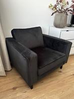 Woood Fauteuil Robin Fluweel Antraciet, Ophalen, Zo goed als nieuw, 75 tot 100 cm, 50 tot 75 cm