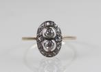 Art Deco gouden ring met diamant, ca. 1910, Ophalen of Verzenden, Goud, Ring, Met edelsteen