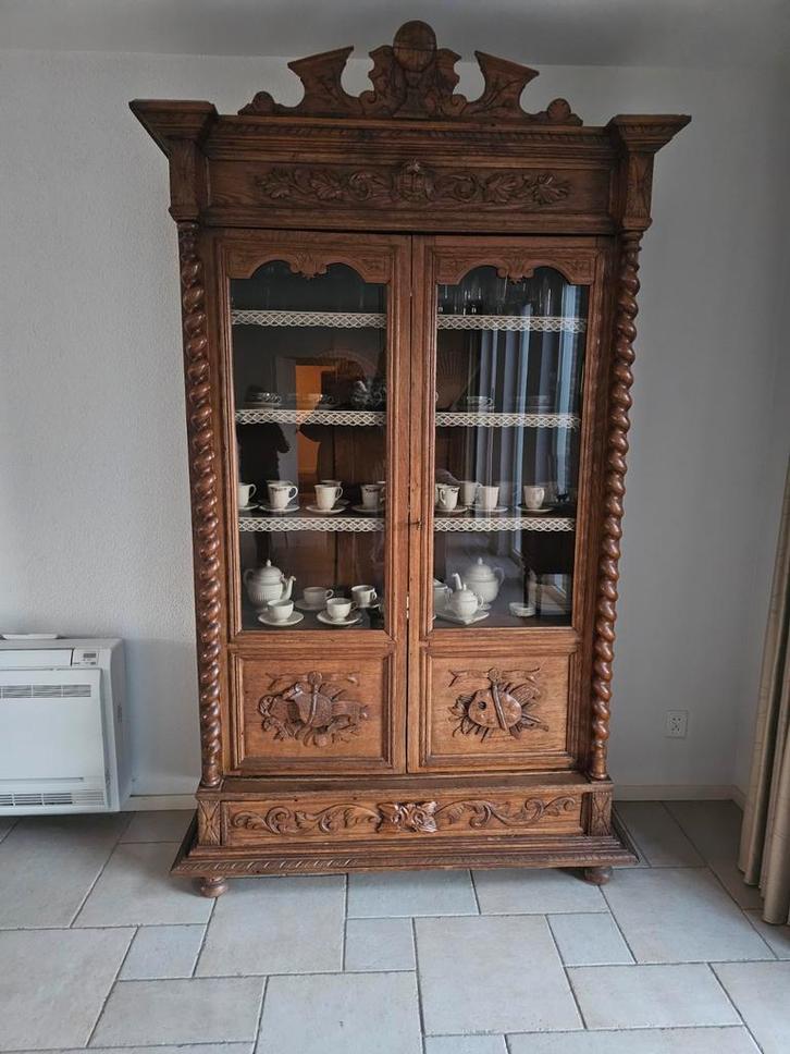 Antieke Franse Bibliotheekkast - 1850, Antiek en Kunst, Antiek | Meubels | Kasten, Ophalen