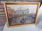 Vintage schilderij van een bootje 2, Ophalen of Verzenden