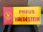 Mooi emaille VREDESTEIN Pneus bord. Banden Langcat Bussum., Ophalen of Verzenden, Gebruikt, Reclamebord
